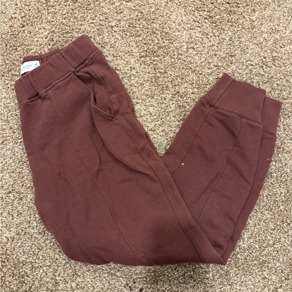 Brown Abercrombie pinstripe Jogger Pants